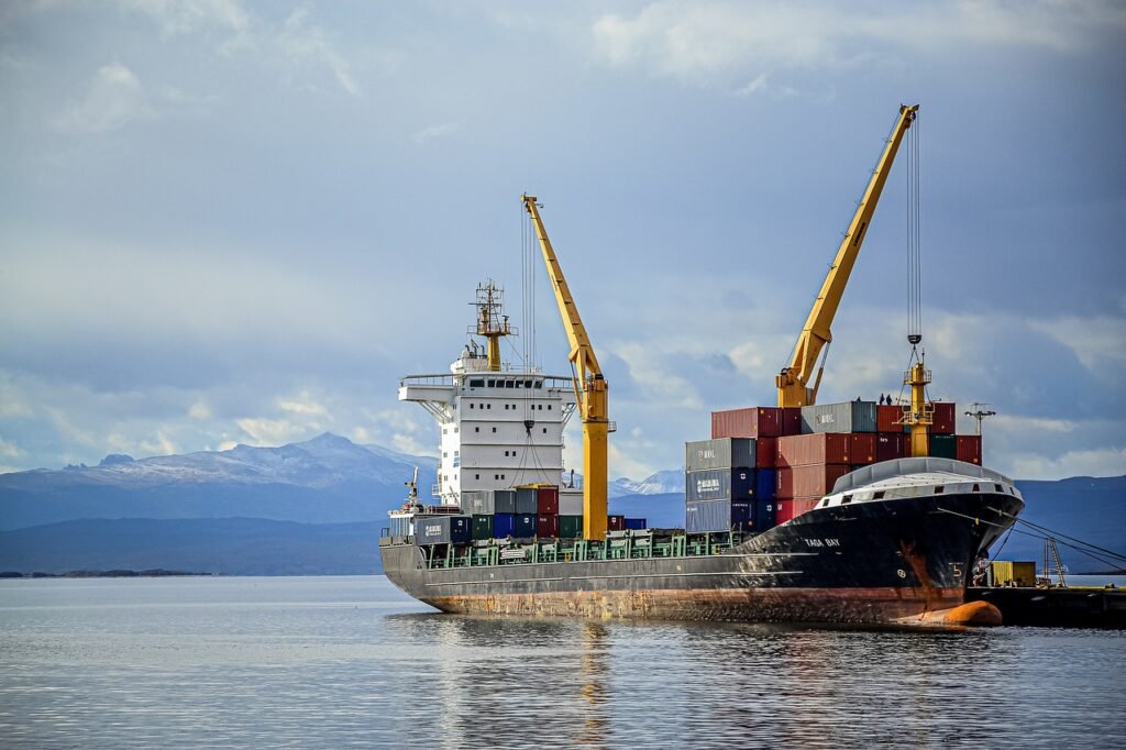 ship, cranes, loading